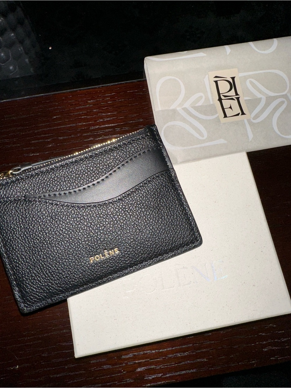 Polene Black Leather Key & Card Holder - Picture 3 of 5